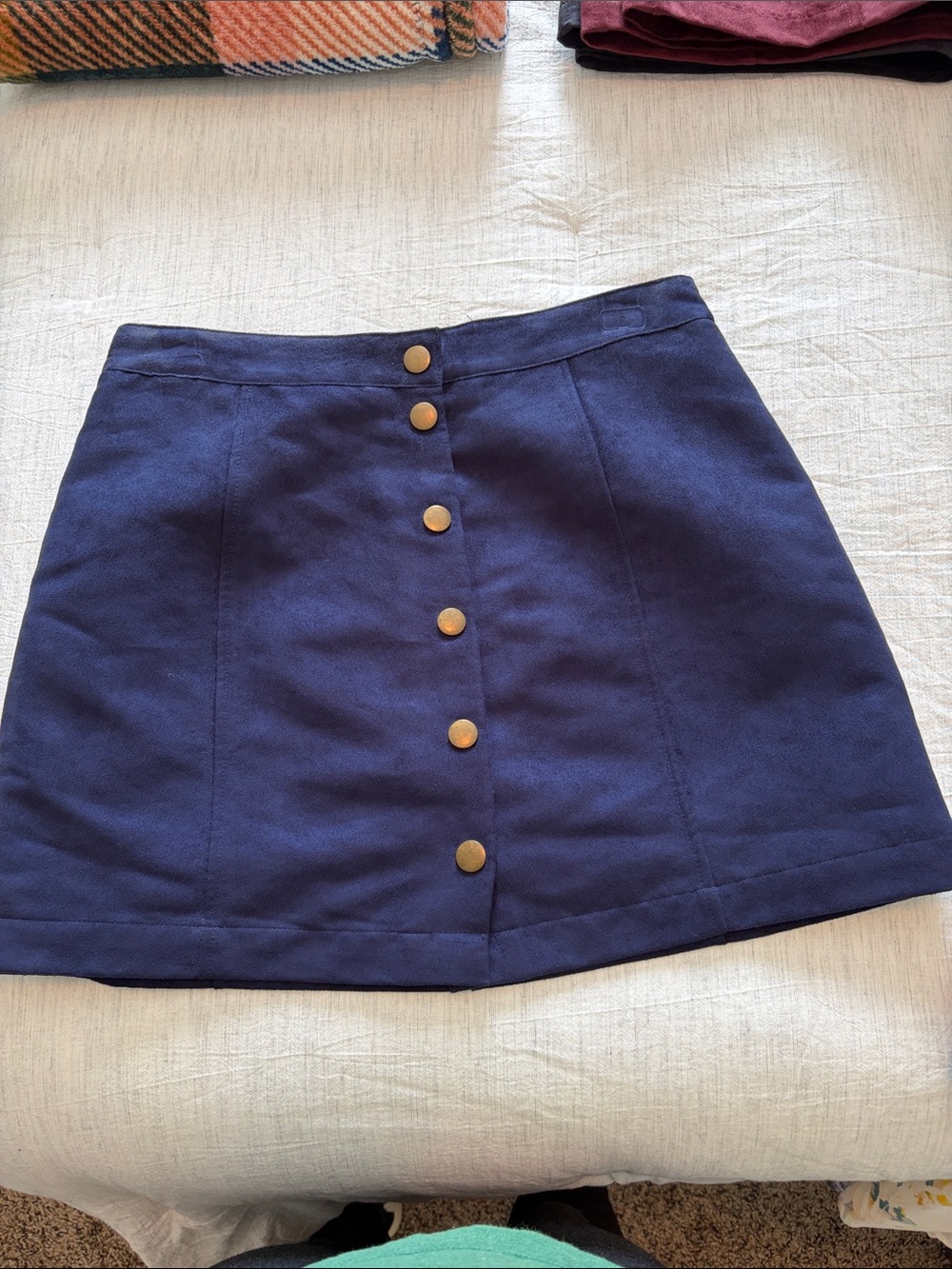 Old Navy Navy Button-Front Mini Skirt